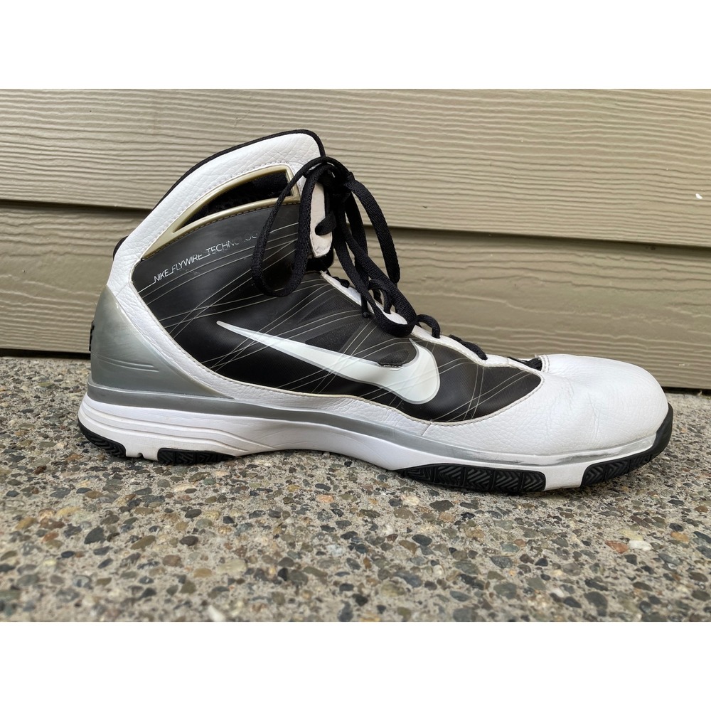 Nike Hyperize TB Mens White Black Grey 367181-111 Athletic Shoes Size 14 - Picture 2 of 10